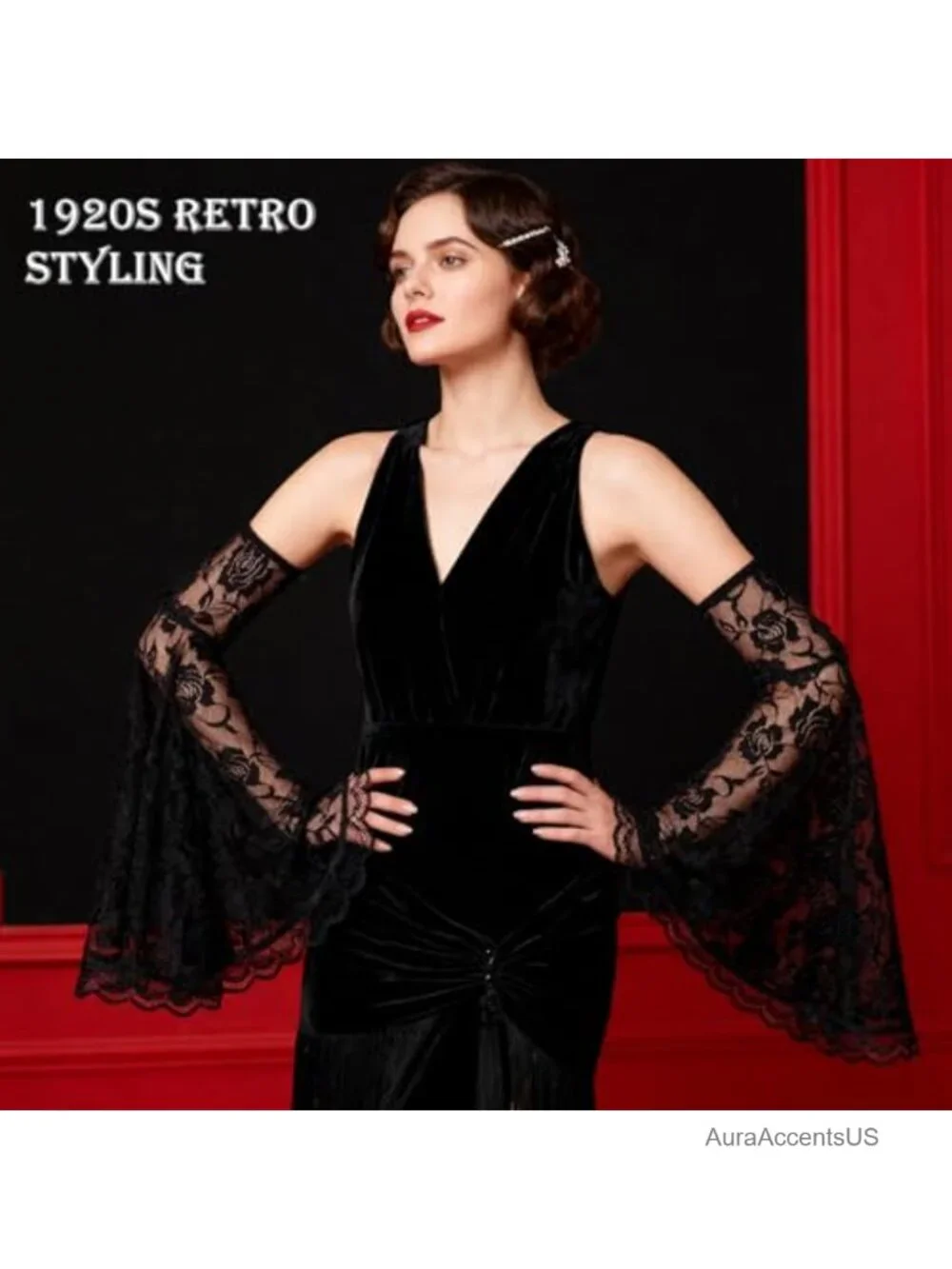 Victorian Lace Mesh Arm Sleeves Gothic Bell Sleeve Vampire Costume Accessory